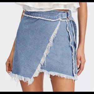 Denim wrap skirt